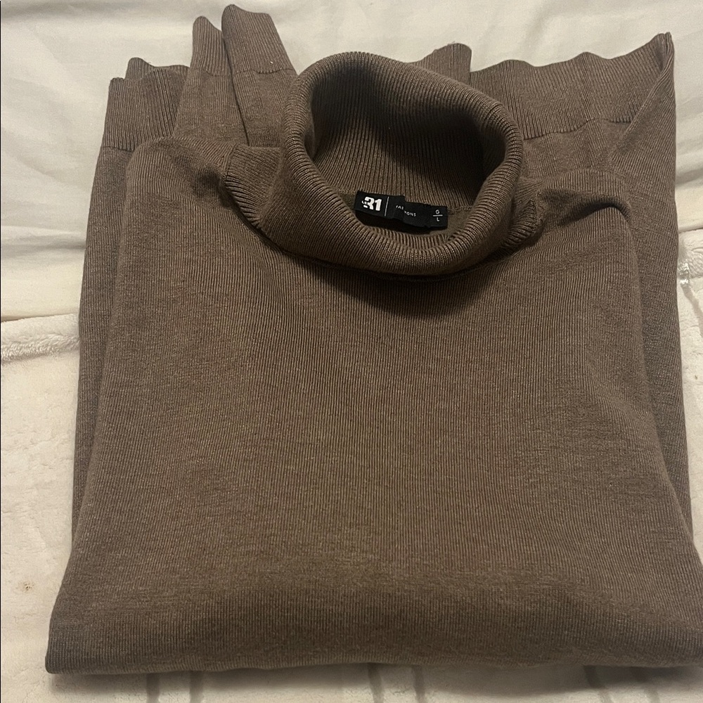 Classic Brown Turtleneck Sweater for Men